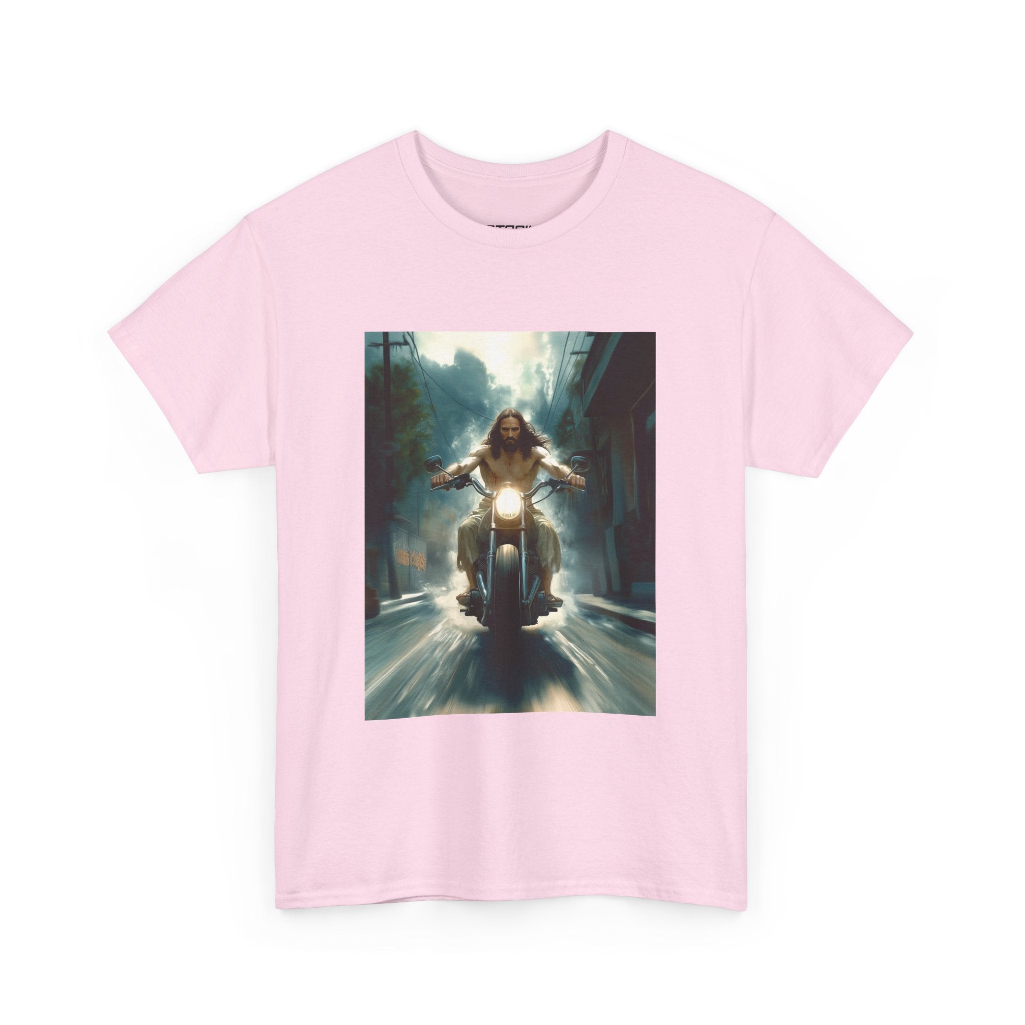 Jesus escaping the Matrix. Break the system. Live Free. Motorcycle T-Shirt